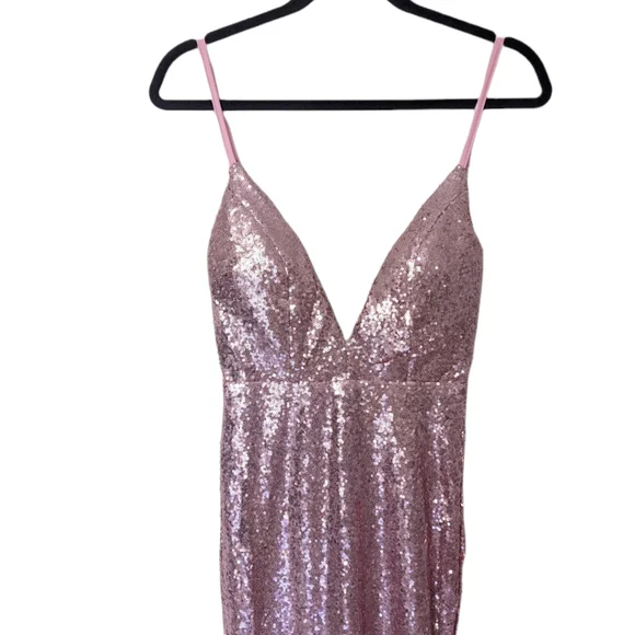 Portia and Scarlett Pink Sequin Backless Maxi Dress - Picture 4 of 10